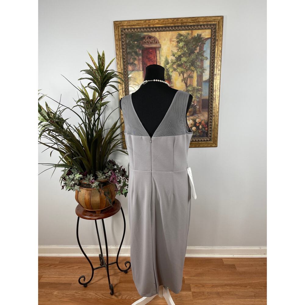 JS Collection Shift Dress Women's 12 Silver Scoop Neck Sleeveless Cocktail Party - Picture 3 of 11